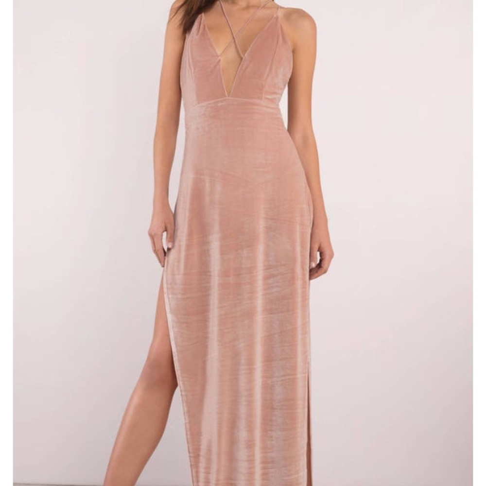 Rose Velvet Maxi Dress - Picture 1 of 2